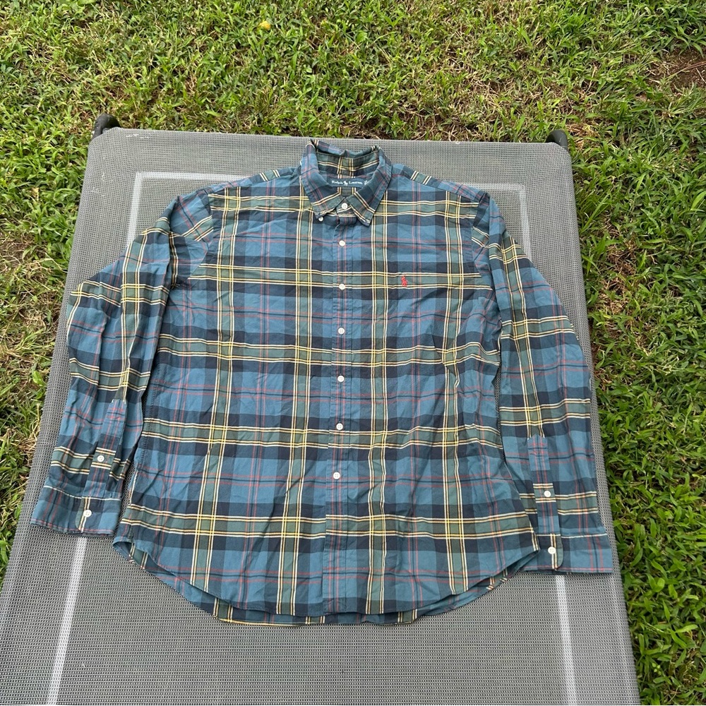 Ralph Lauren Men's Blue‎ Plaid Shirt size XXL